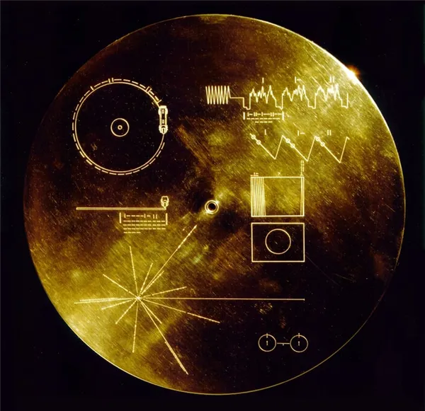Доска, установленная на борту Пионера и Вояджера, которая показывает местоположение Земли в Солнечной системе