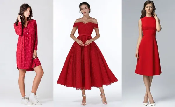 варианты колготок для красного платья