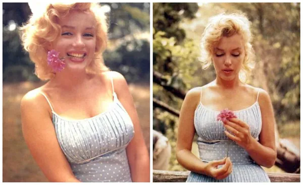 Marilyn Monroe в голубом платье