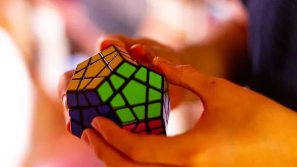 A megaminx (a variation of a Rubik)