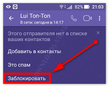 Как заблокировать в Вайбере пользователей и чаты 2